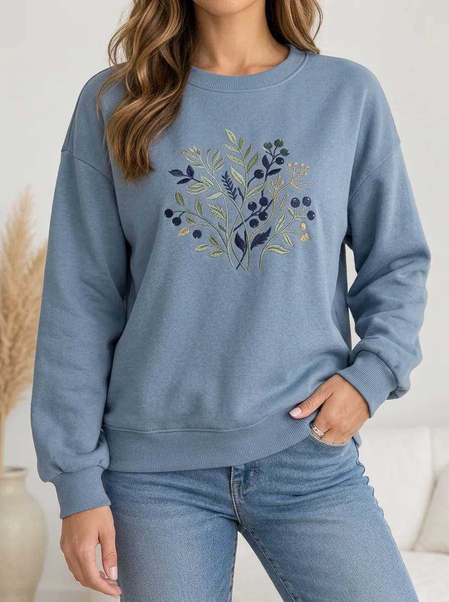 Women's Casual Sweatshirt with Printed Detail