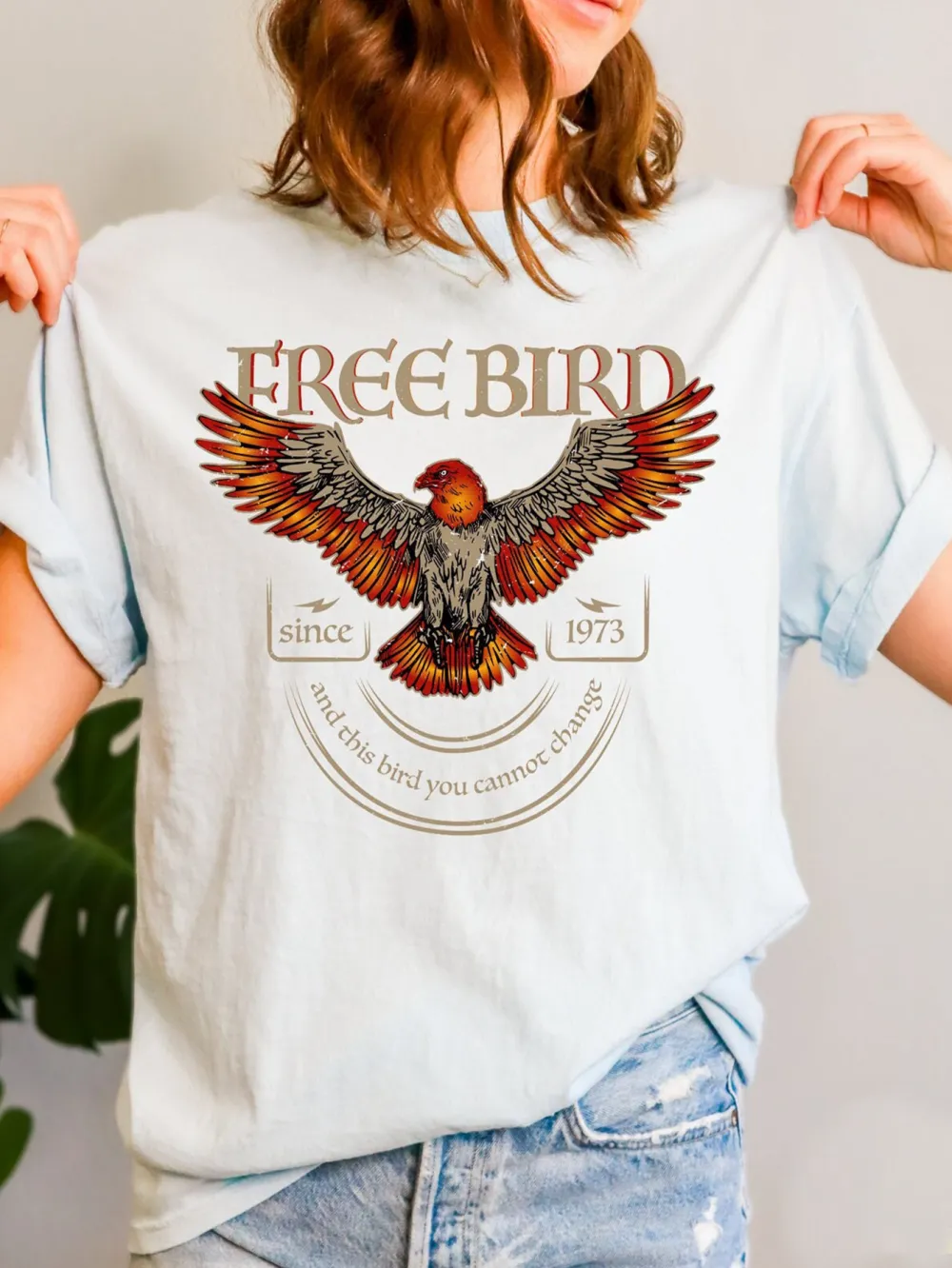 Free Bird Eagle Printed T - Shirt