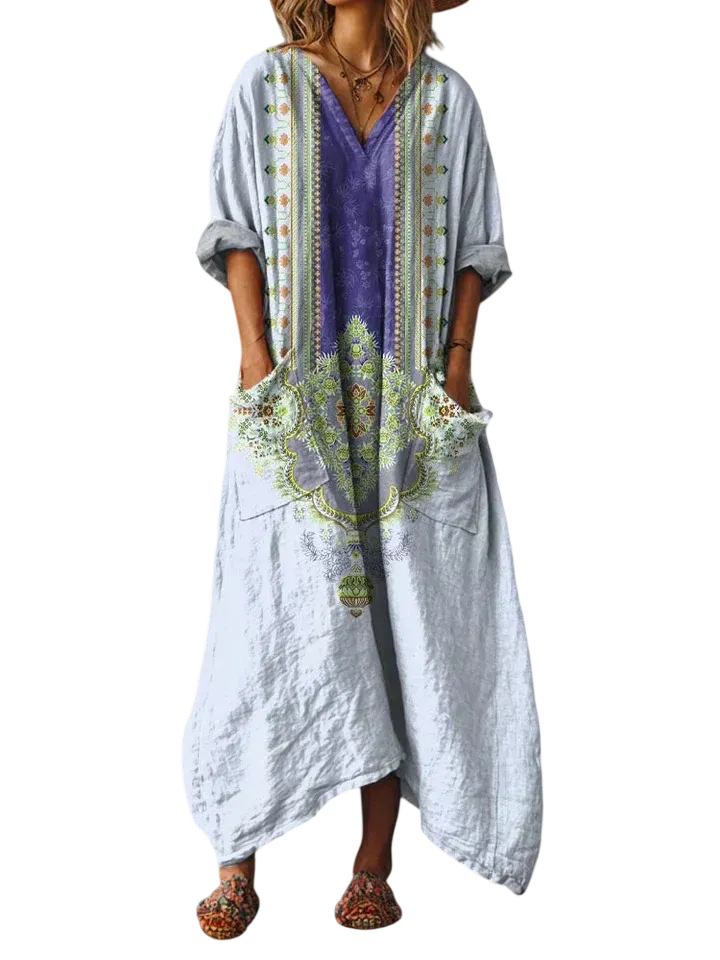 Elegant Dress with Oversized Pockets