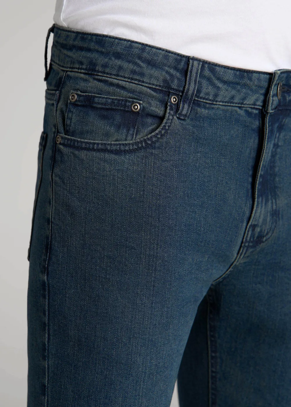 Men's Textured Slim Fit Tapered Cotton Jeans