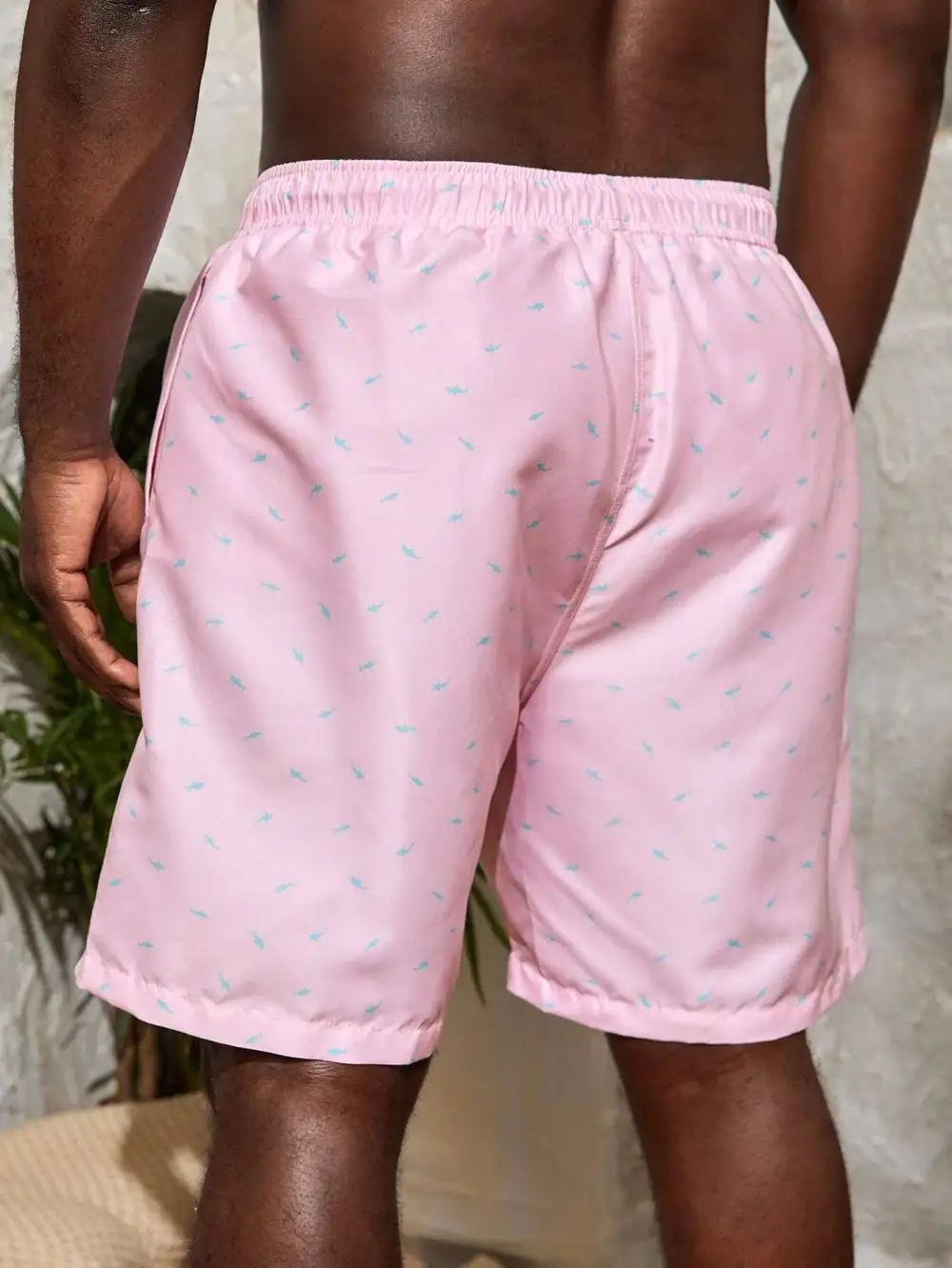 Men's Resort Allover Print Drawstring Swim Trunks