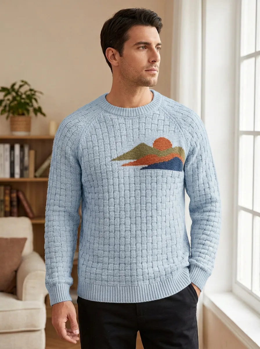 Men's Mountain Sunset Knit Sweater