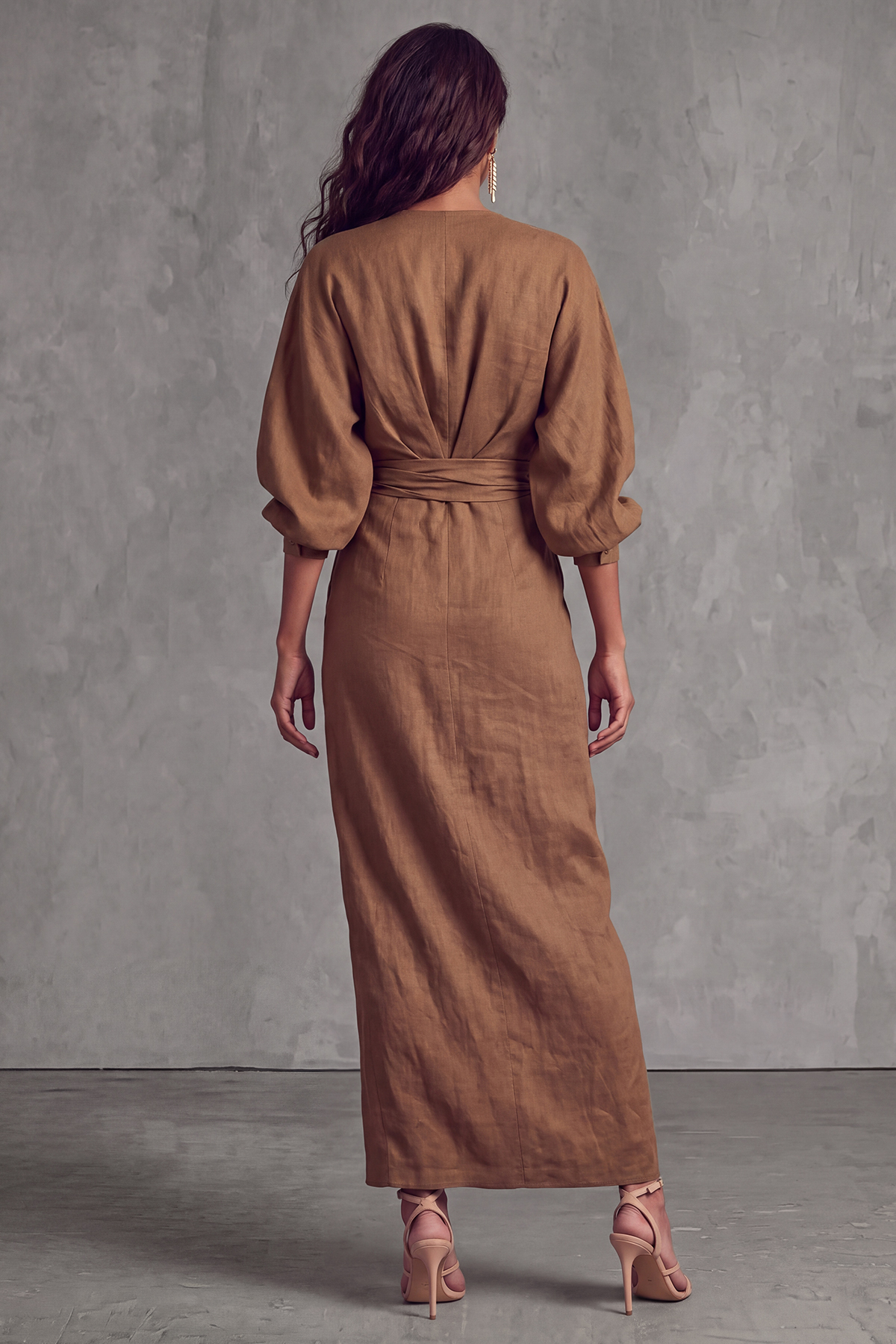 Classic Plunge Neck Slit Maxi Dress