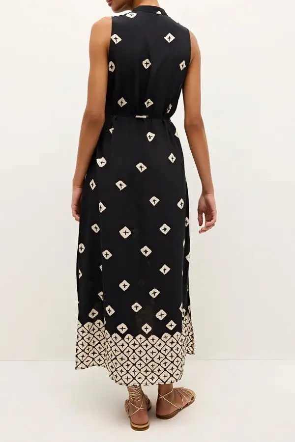 Women's Black Diamond Print Maxi Dress