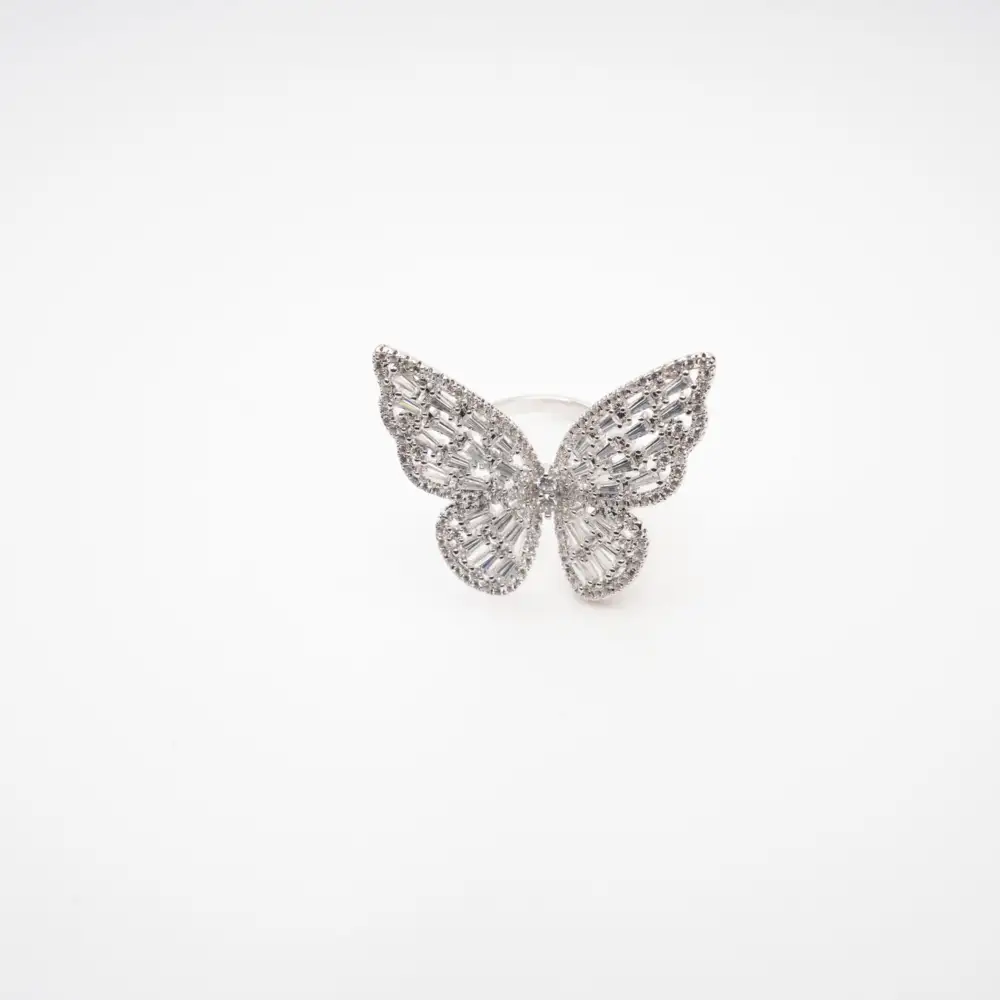 rhinestone butterfly ring