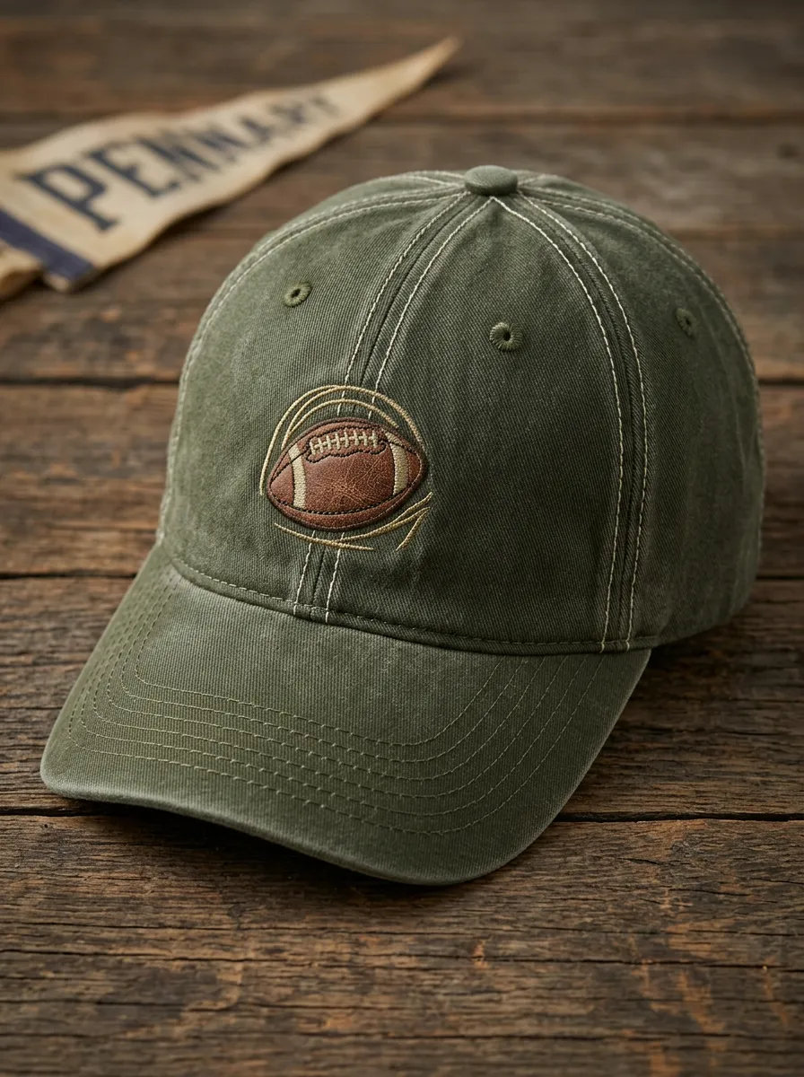 Unisex American Football Fan Brown Ball Embroidered Baseball Cap