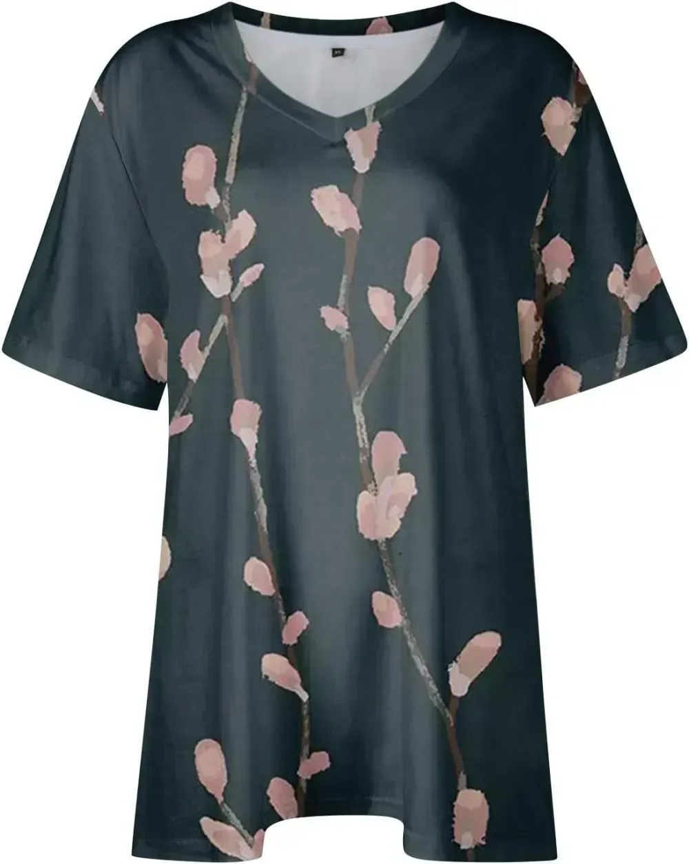 Plus Size Tops for Women Dressy Short Sleeve V Neck Shirts for Women Summer Tops for Women 2024 Floral Print Top