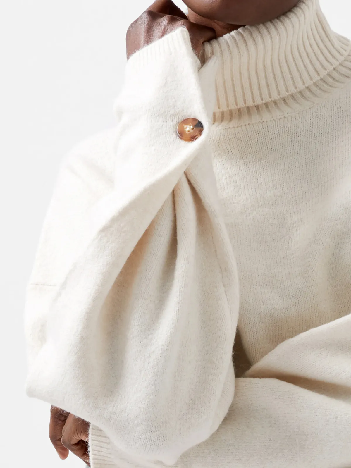 Gentle Style Soft High Collar Loose Sweater