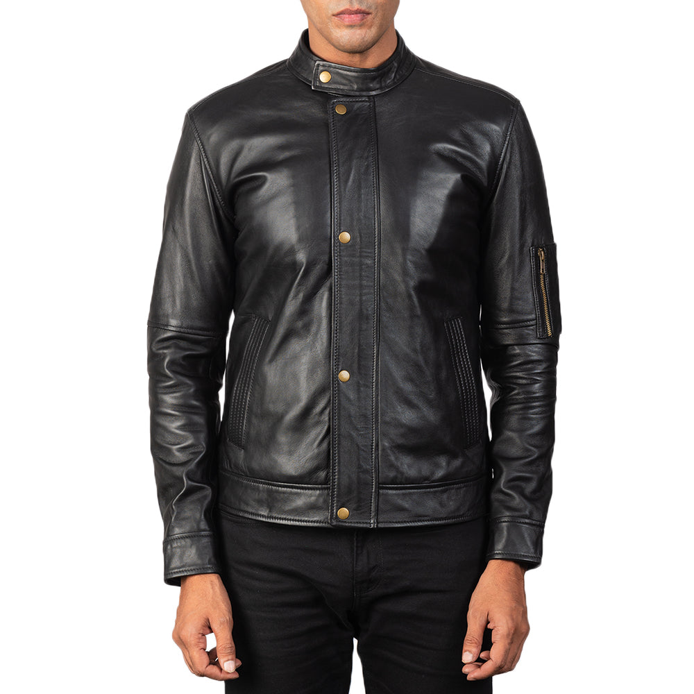 Men's Classic Utility Biker Leather Jacket
