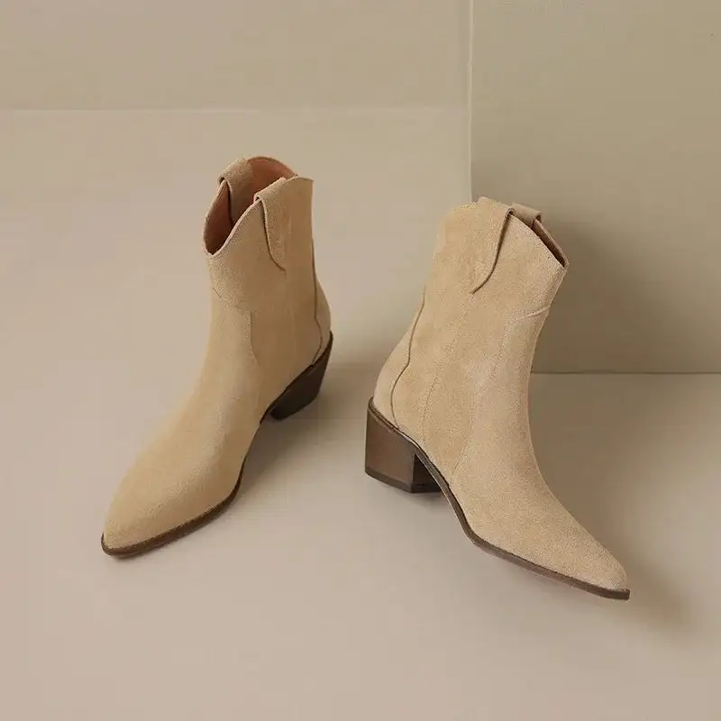 Suede Cowboy Warm-Lined Knee-High Boots