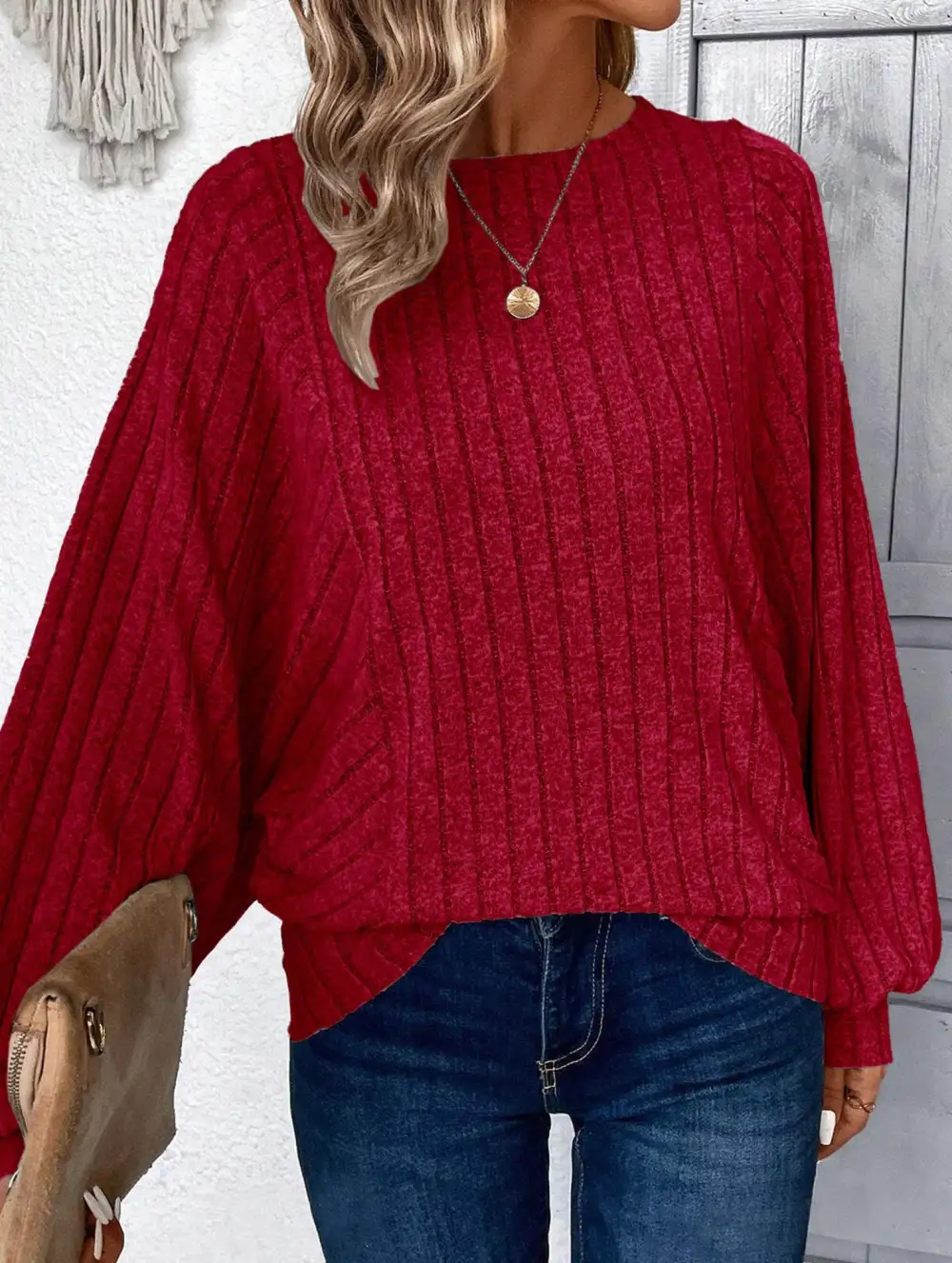 Plus Size Lantern Sleeve Top