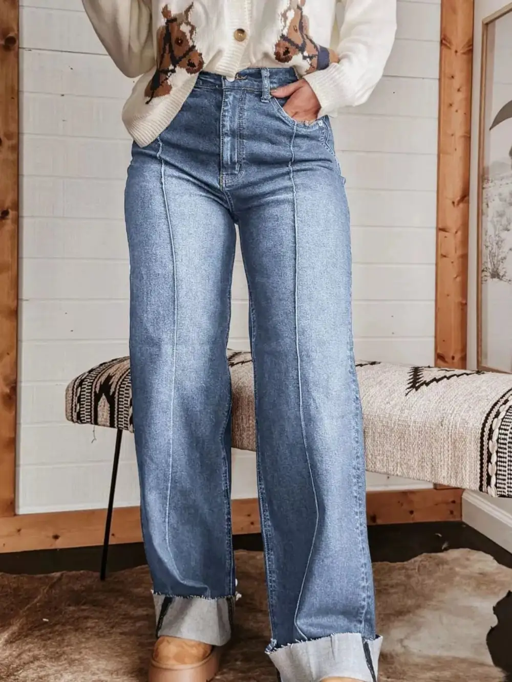 Women' High-Waisted Wide Leg Jeans