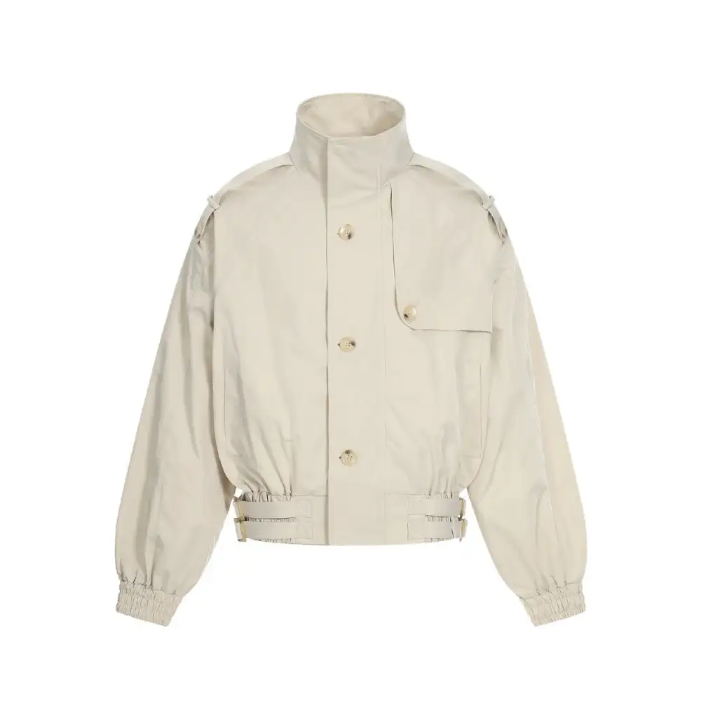 Strap Detail High Neck Jacket