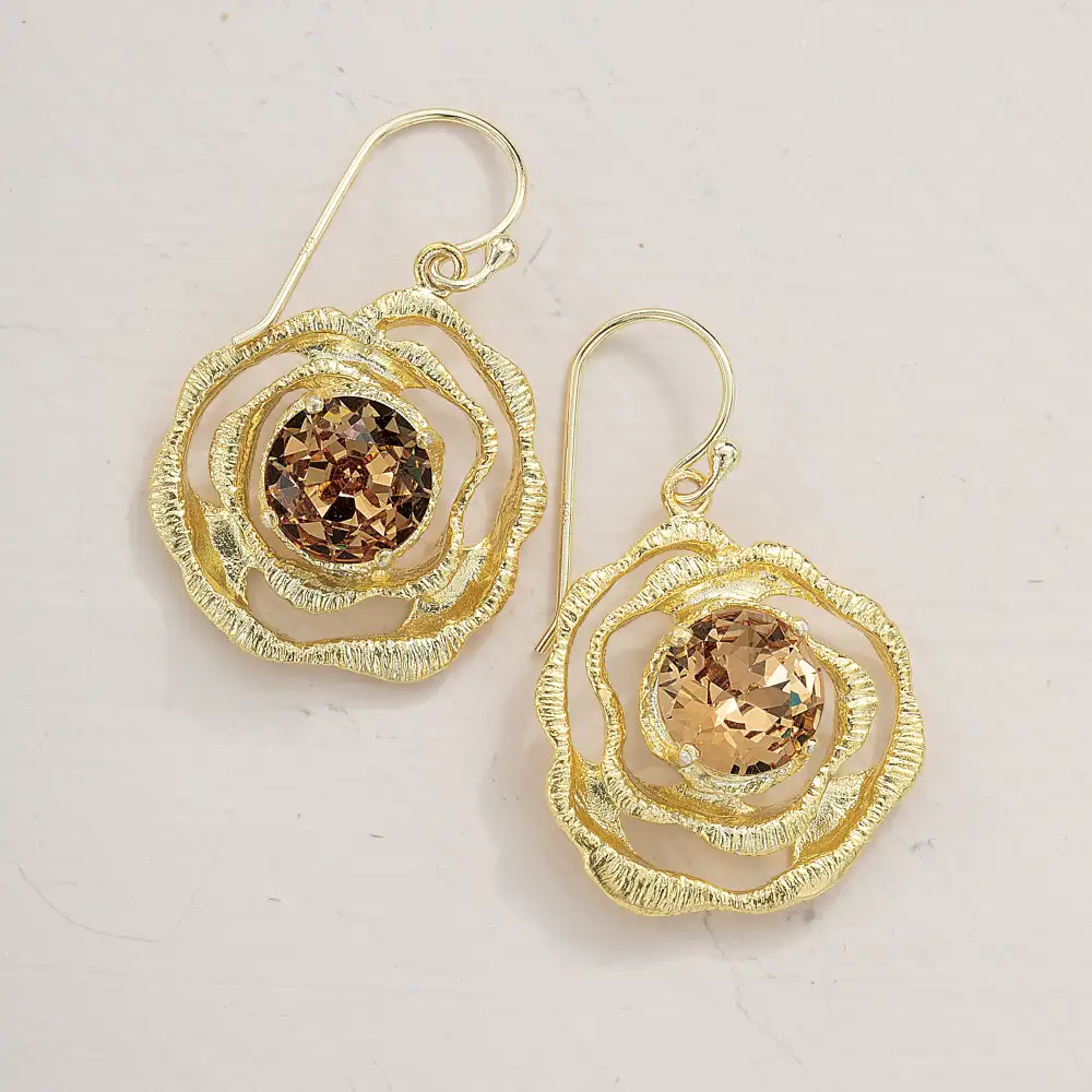 Crystal Textured Drop Earrings
