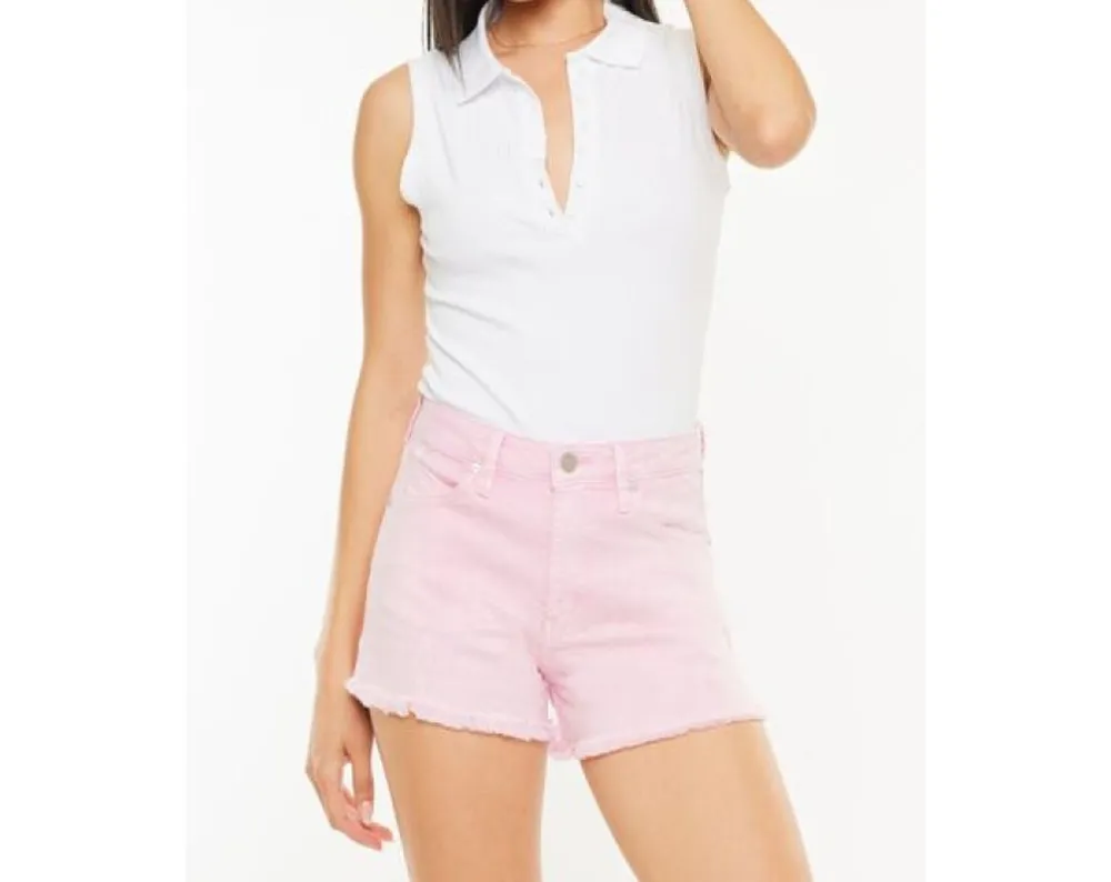 Raw-Hem High-Waist Denim Shorts