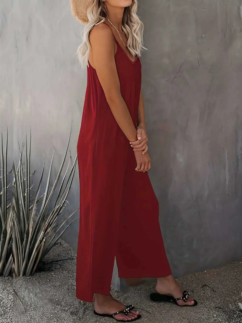 Scoop Neck Spaghetti Strap Jumpsuit