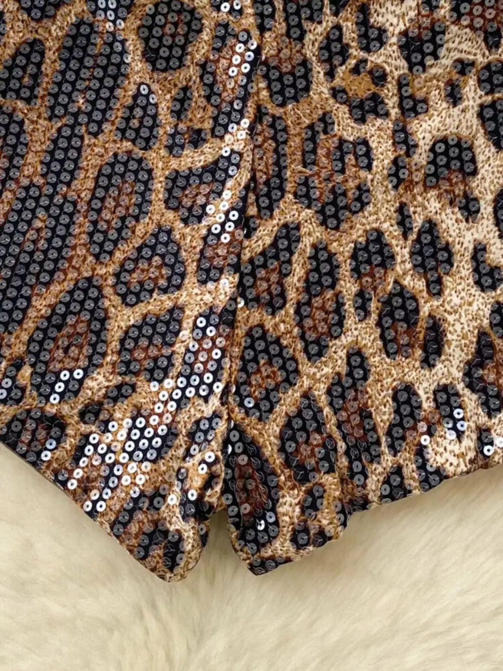 Sequin Leopard Shorts