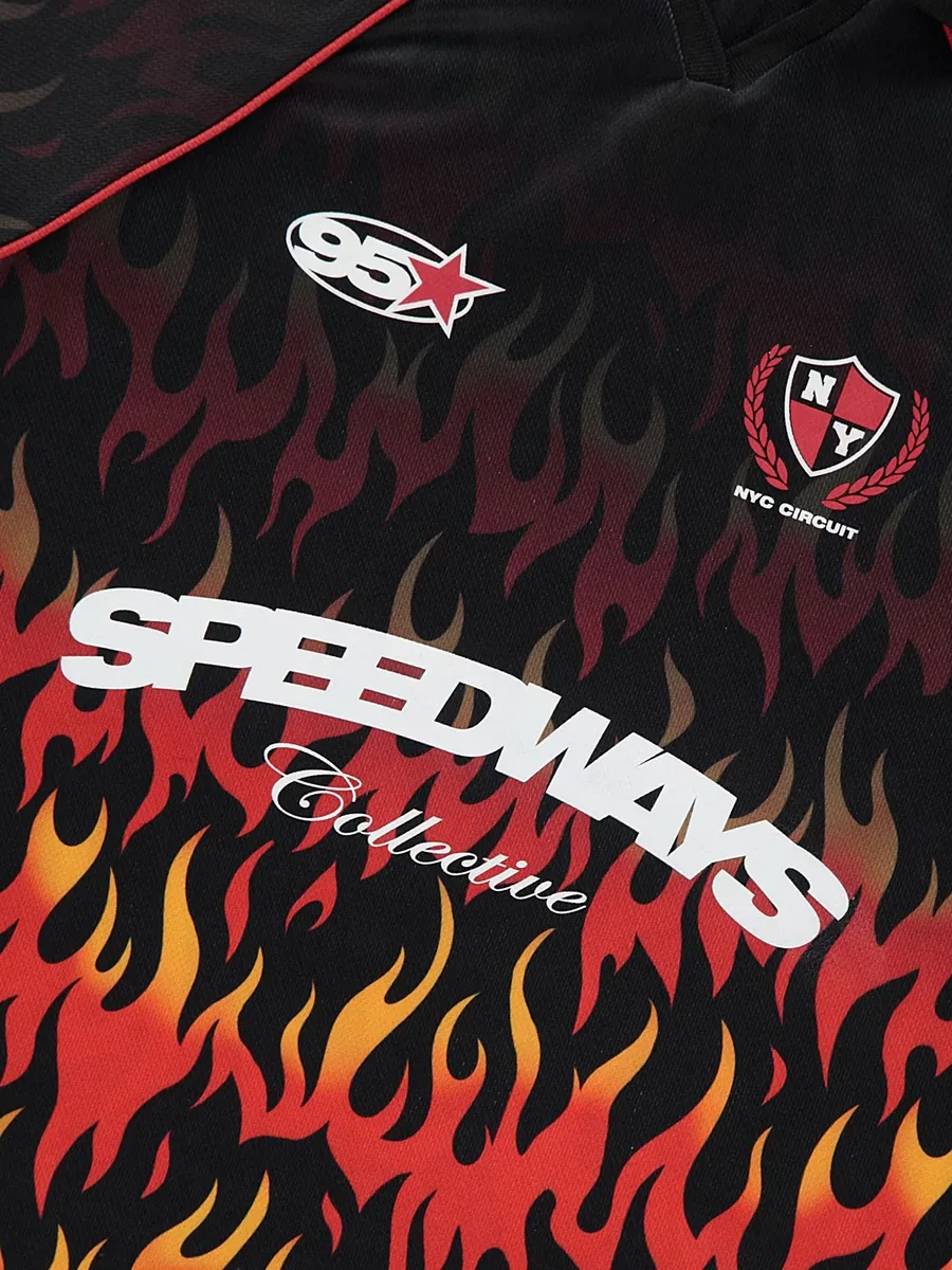 Black Flame Speedway Polo Top
