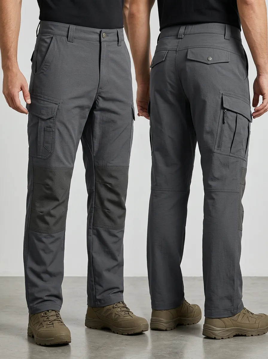 Men's Charcoal Grey Reinforced Utility Cargo Pants