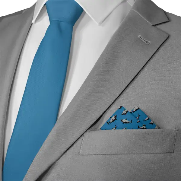 Contemporary Streamlined Animal Motif Nautical Pocket Square