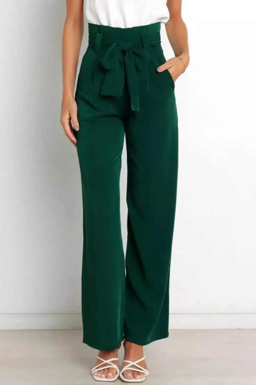 Wide Leg High Waist Pocketed Everyday Pants