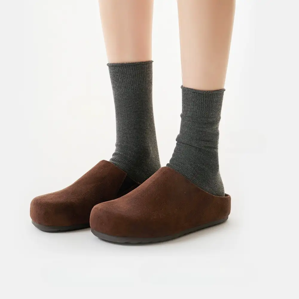 Classic Ribbed Cotton Slouch Crew Socks