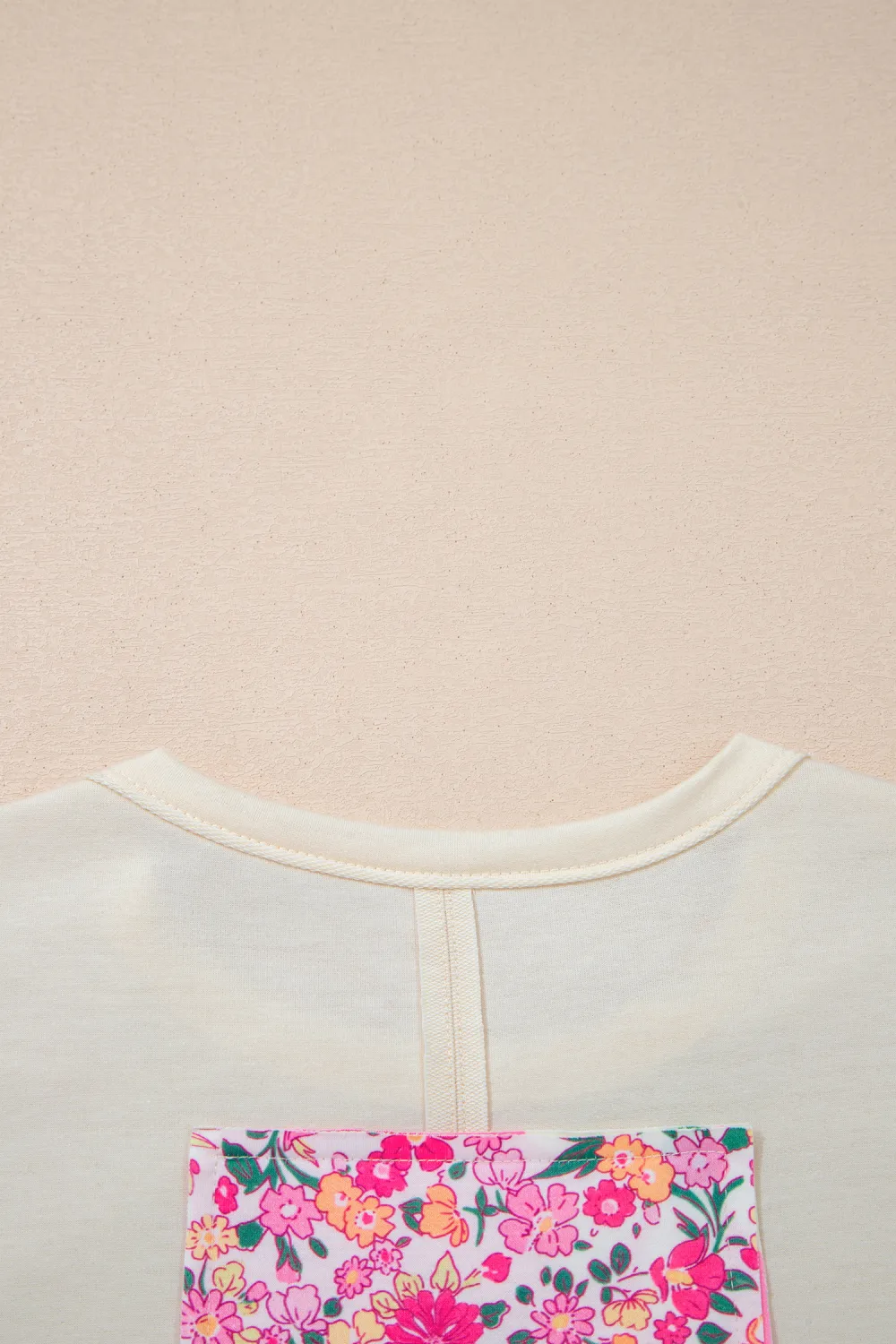 Jet Stream Floral Patched Raw Tee