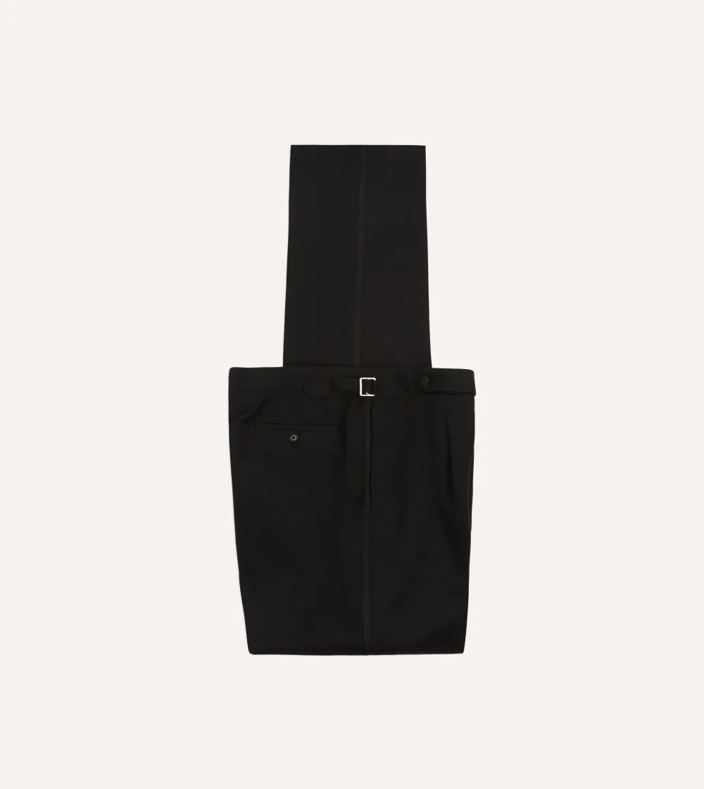 Black Pleated Straight Leg Trousers