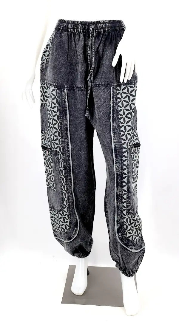 Women's Easy Fit Harem Patchwork Drawstring Pants