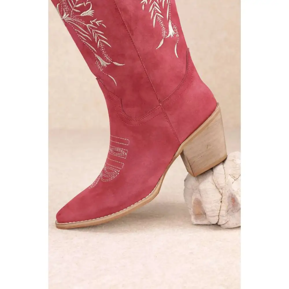 The Flora Suede Western Boots