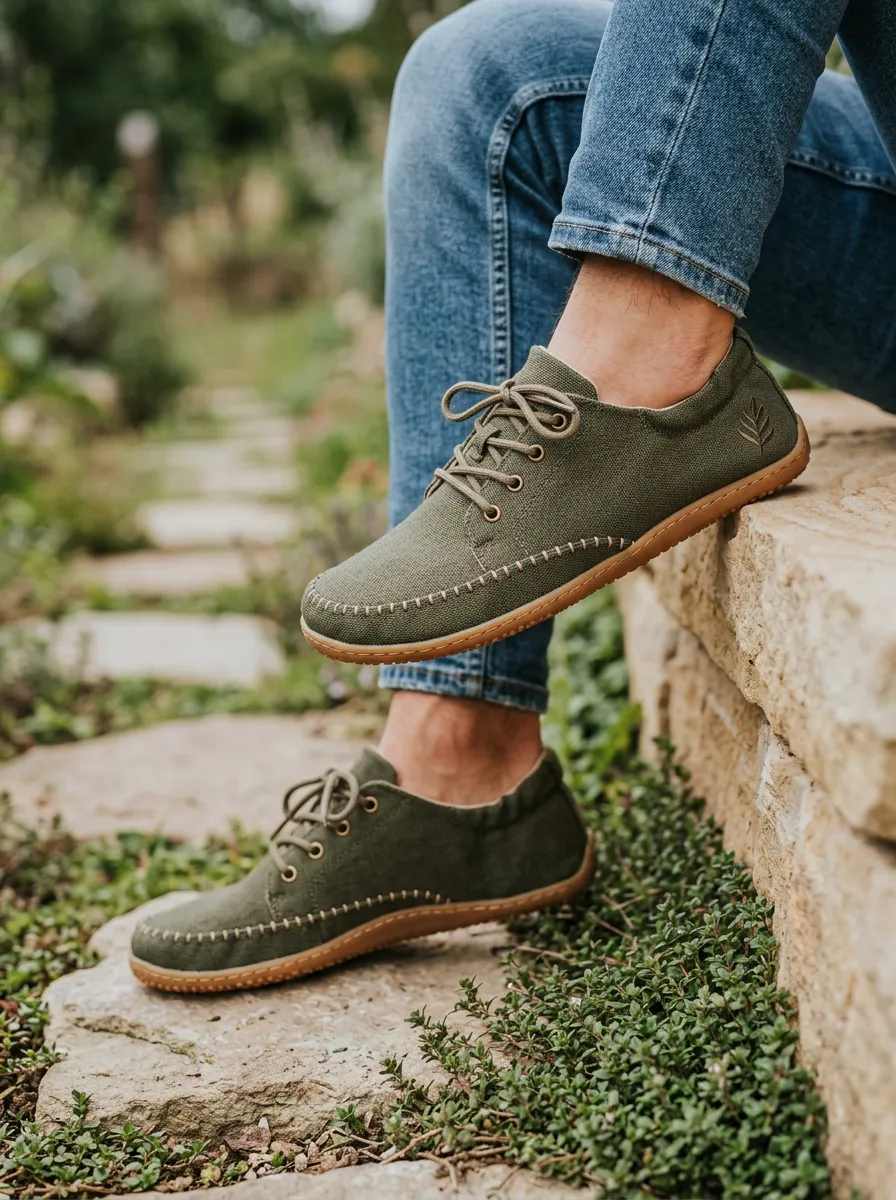 Lifestyle Stitched Leaf Detail Unisex Barefoot Shoes