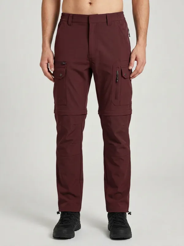 Men's Expedition Travel Multi-Pocket Waterproof Zip-Off Tactical Cargo Pants