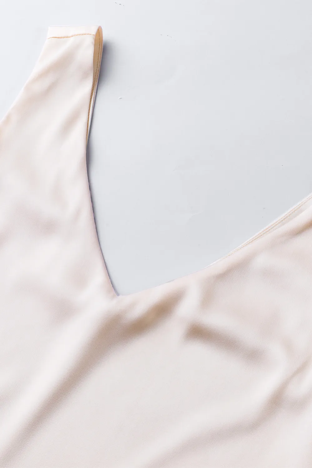 Apricot Deep V Neck Loose Tank Top