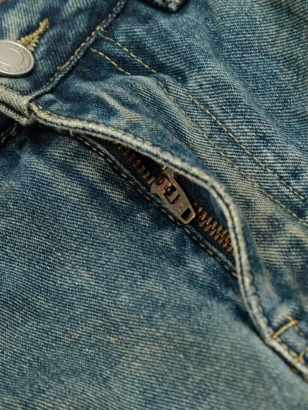 Camo Patchwork Distressed Pocket Detail Washed Denim Shorts