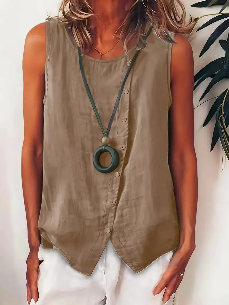 Button Detail Everyday Blouse