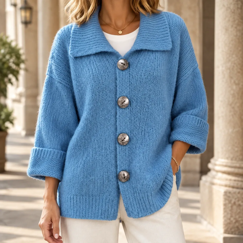 Collared Textured Cardigan