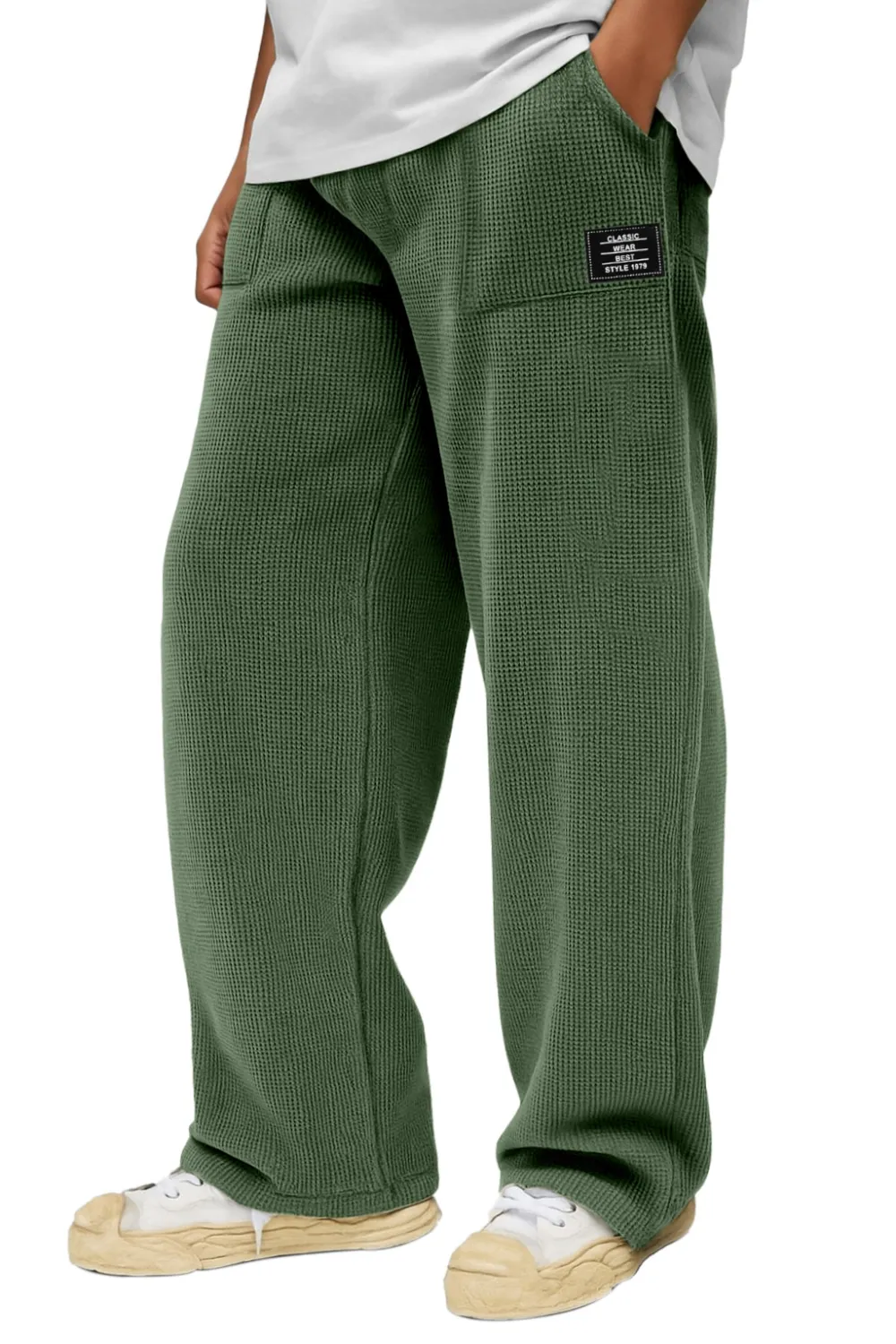Textured Knit Pocket Relaxed Pants