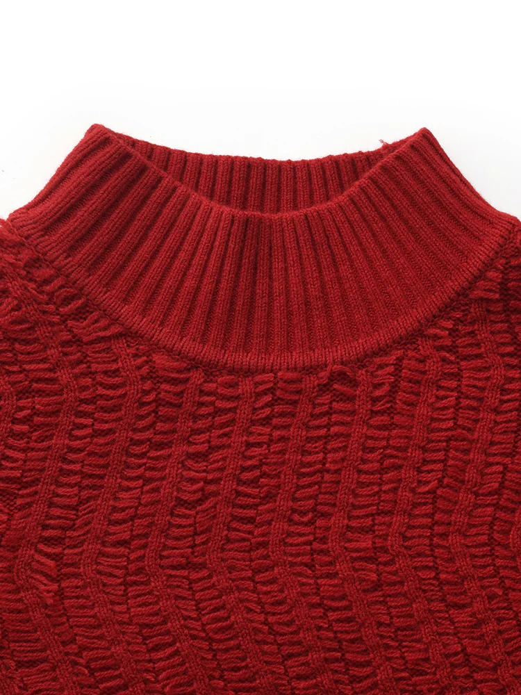 Wool Chili Red Women Sweater