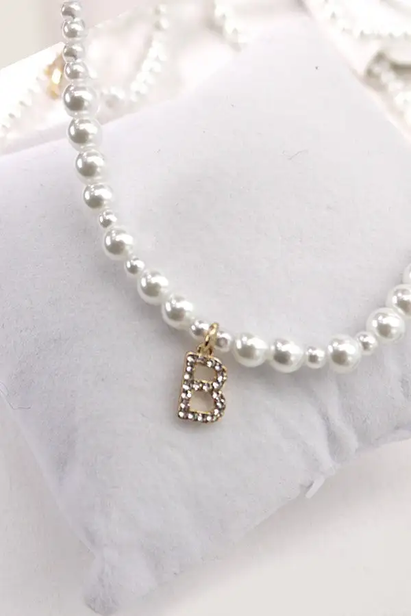 Pearl Initial Pendant Necklace