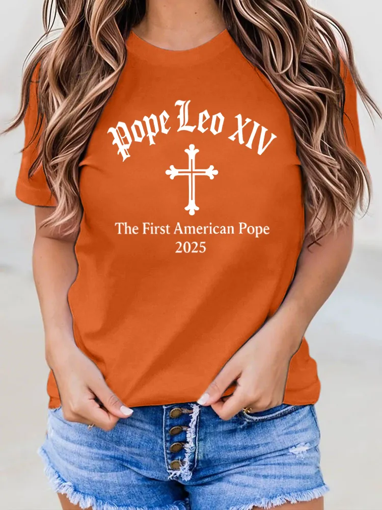 Letter Printed Round-Neck Short Sleeve T-Shirts