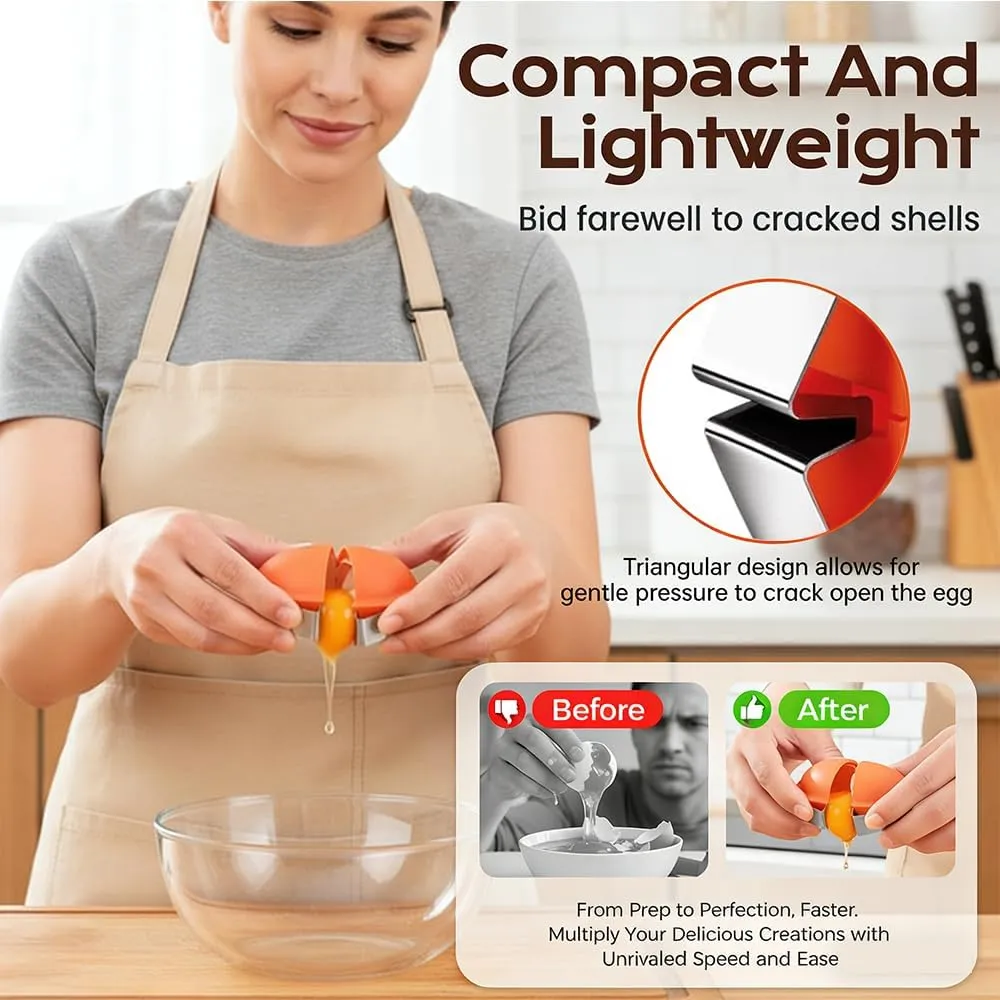 New Egg Shell Opener Egg Cracker Tool Stainless Steel, Multifunctional Egg Shell Opener for Raw Or Hard-Boiled Eggs, Kitchen Gadget for Cooking Baking