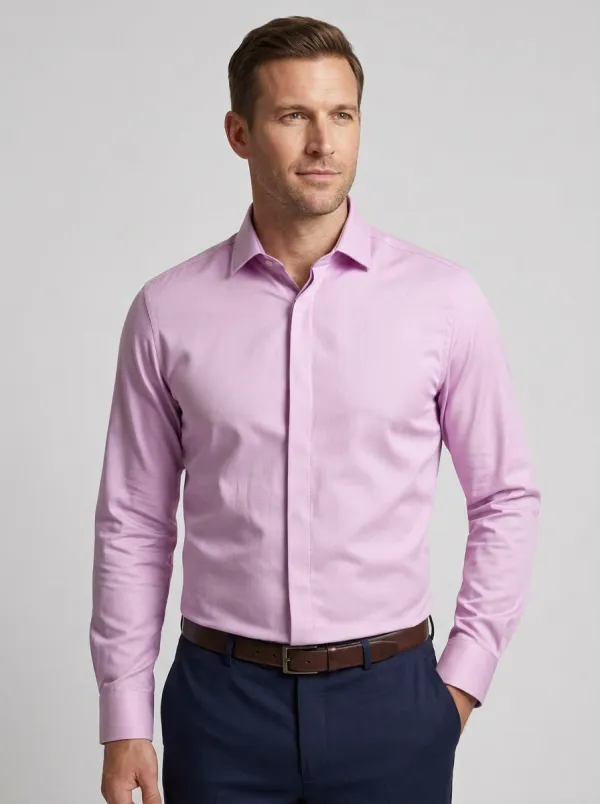 Men's Clean-Line Long-Sleeve Solid Dress Shirt