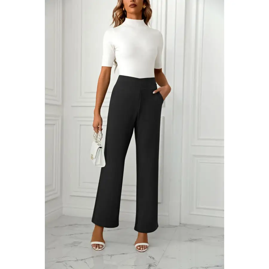 High Waist Straight Leg Pants