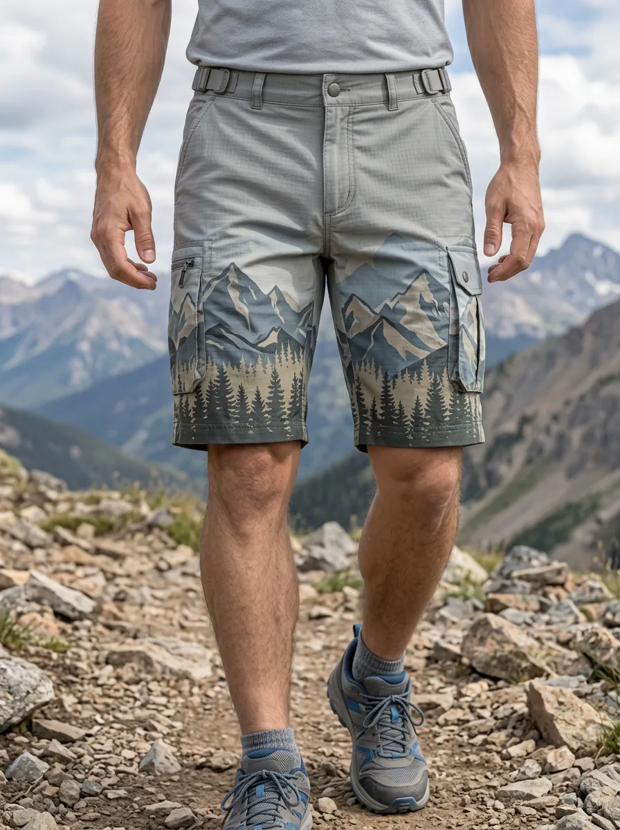 Men's Relaxed Hiking Outdoor Mountain Forest Cargo Shorts