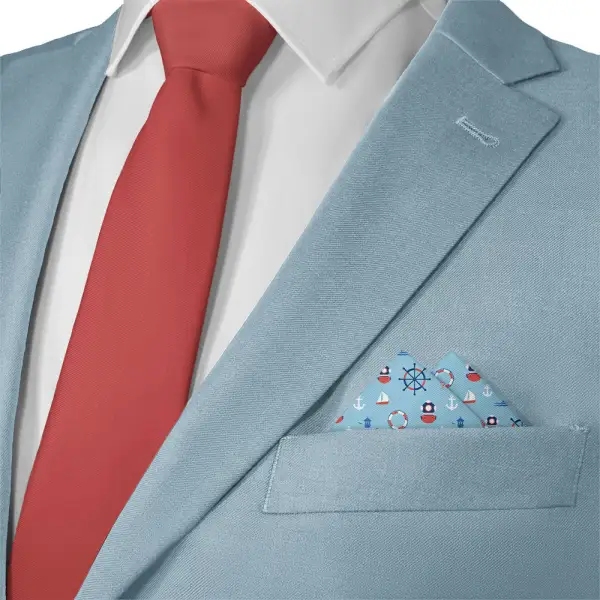 Clean Streamlined Nautical Military Motif Pocket Square