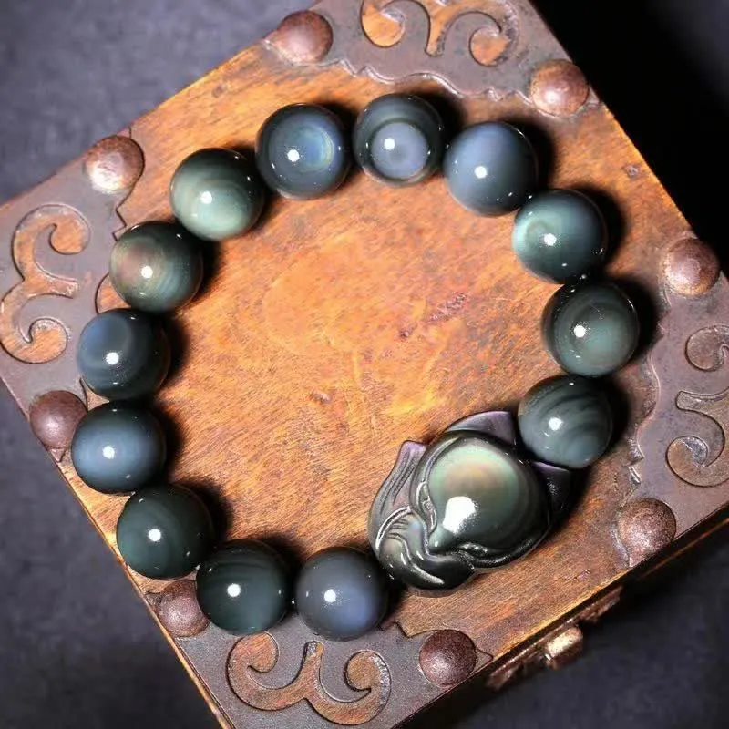 Obsidian Fox Bracelet