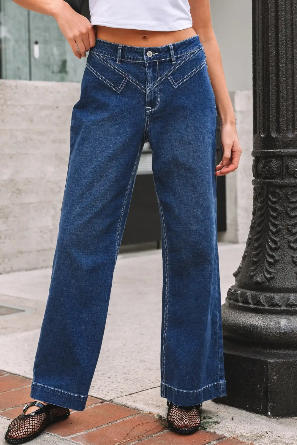 Loose Fit Cuffed Denim Jeans
