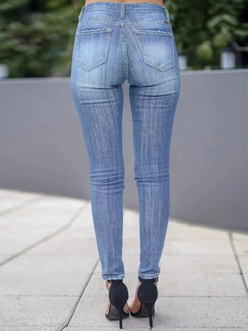 Polished Skinny Washed Denim Jeans