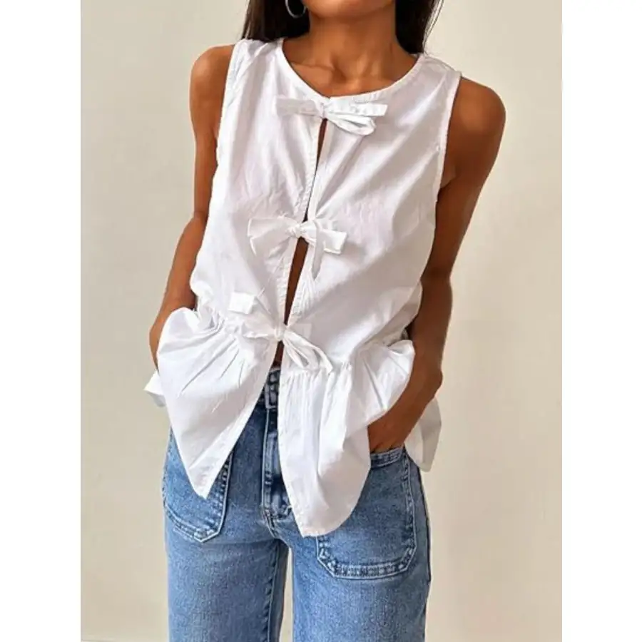 Tied Round Neck Tank