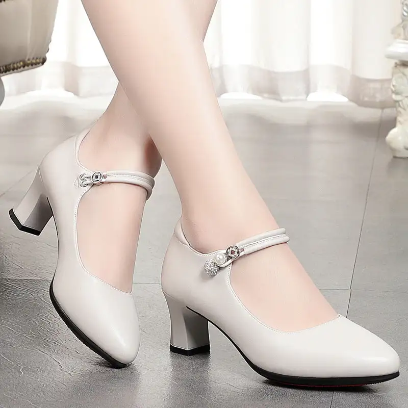 Buckle Strap Breathable Everyday High Heels